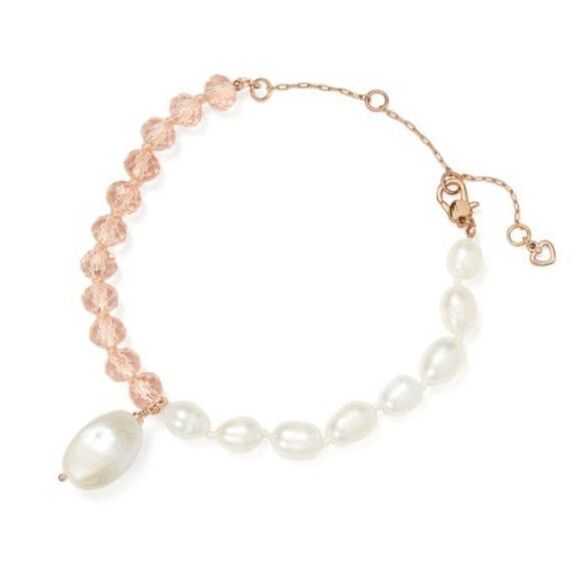 NWT Kate Spade Pearl Play Faux Pearl Half And Half Bracelet S1 - Picture 3 of 6